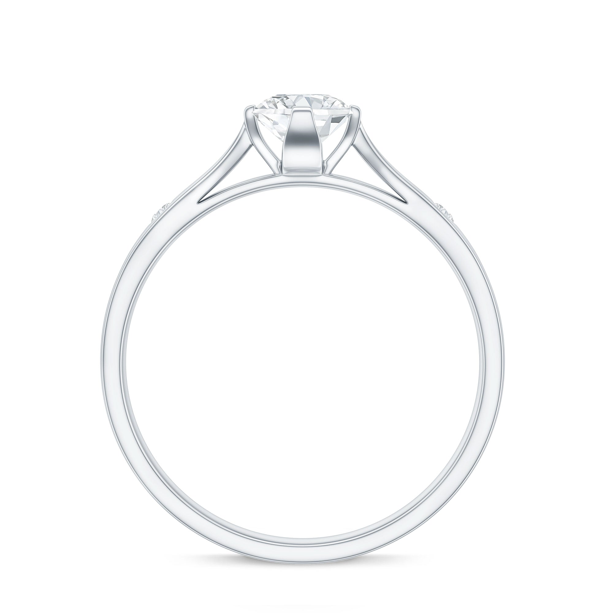 Rosec Jewels-Floral Set Moissanite Solitaire Promise Ring for Her