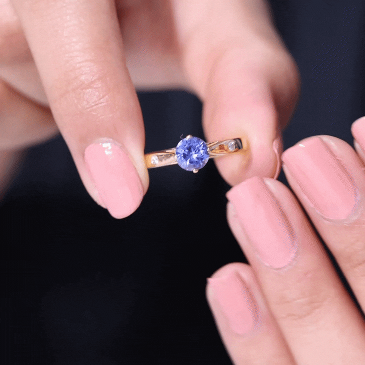 Natural Tanzanite Diamond Commitment Ring for Women AAA - Rosec Jewels