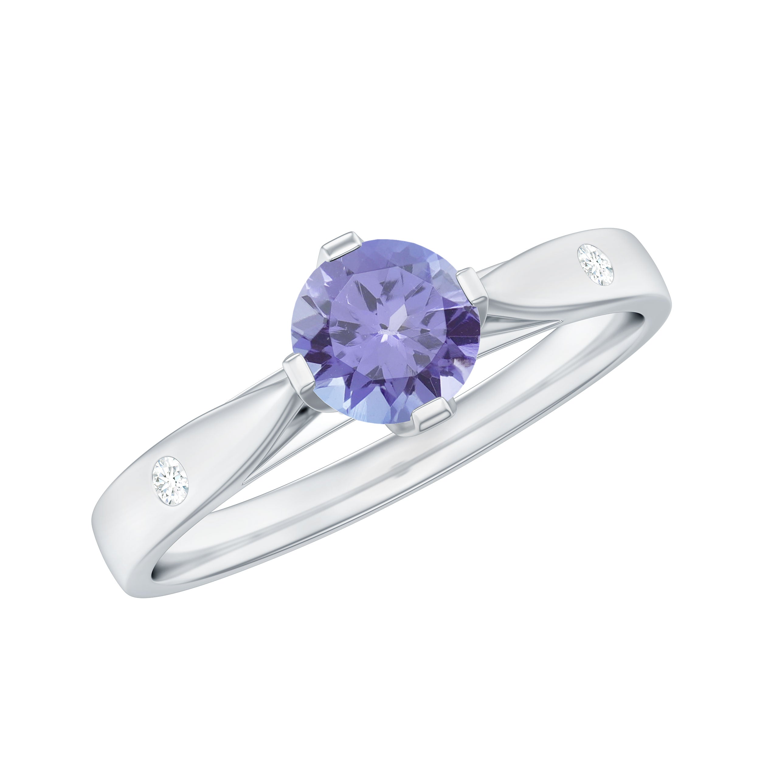 Natural Tanzanite Diamond Commitment Ring for Women AAA - Rosec Jewels