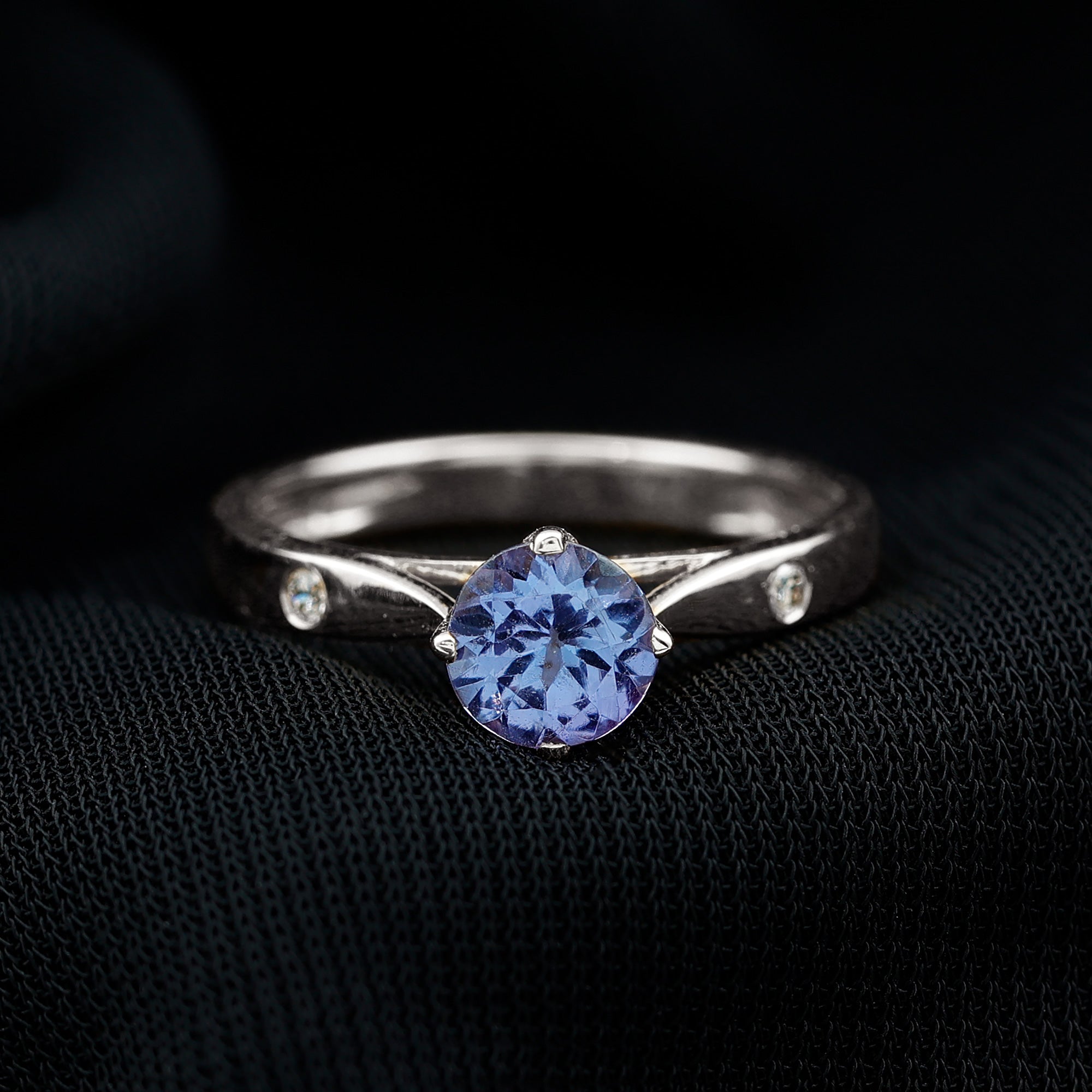 Natural Tanzanite Diamond Commitment Ring for Women AAA - Rosec Jewels