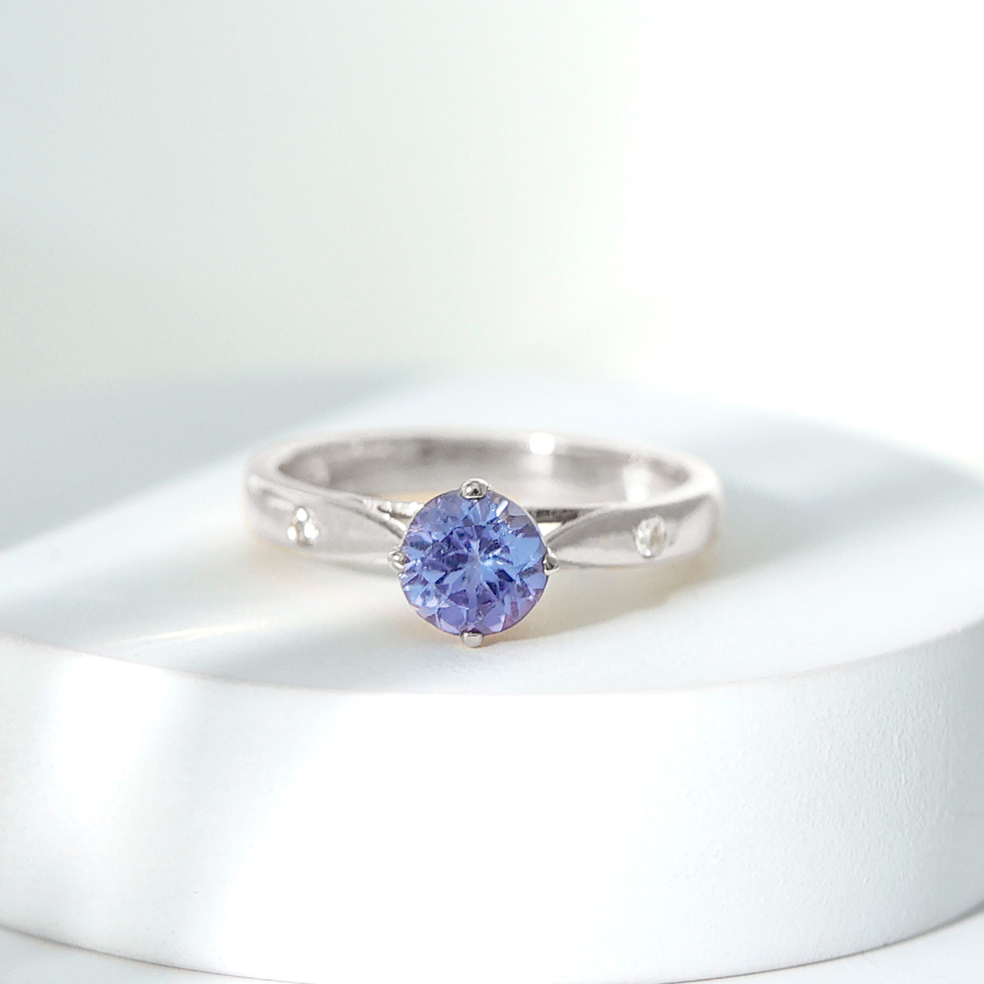 Natural Tanzanite Diamond Commitment Ring for Women AAA - Rosec Jewels