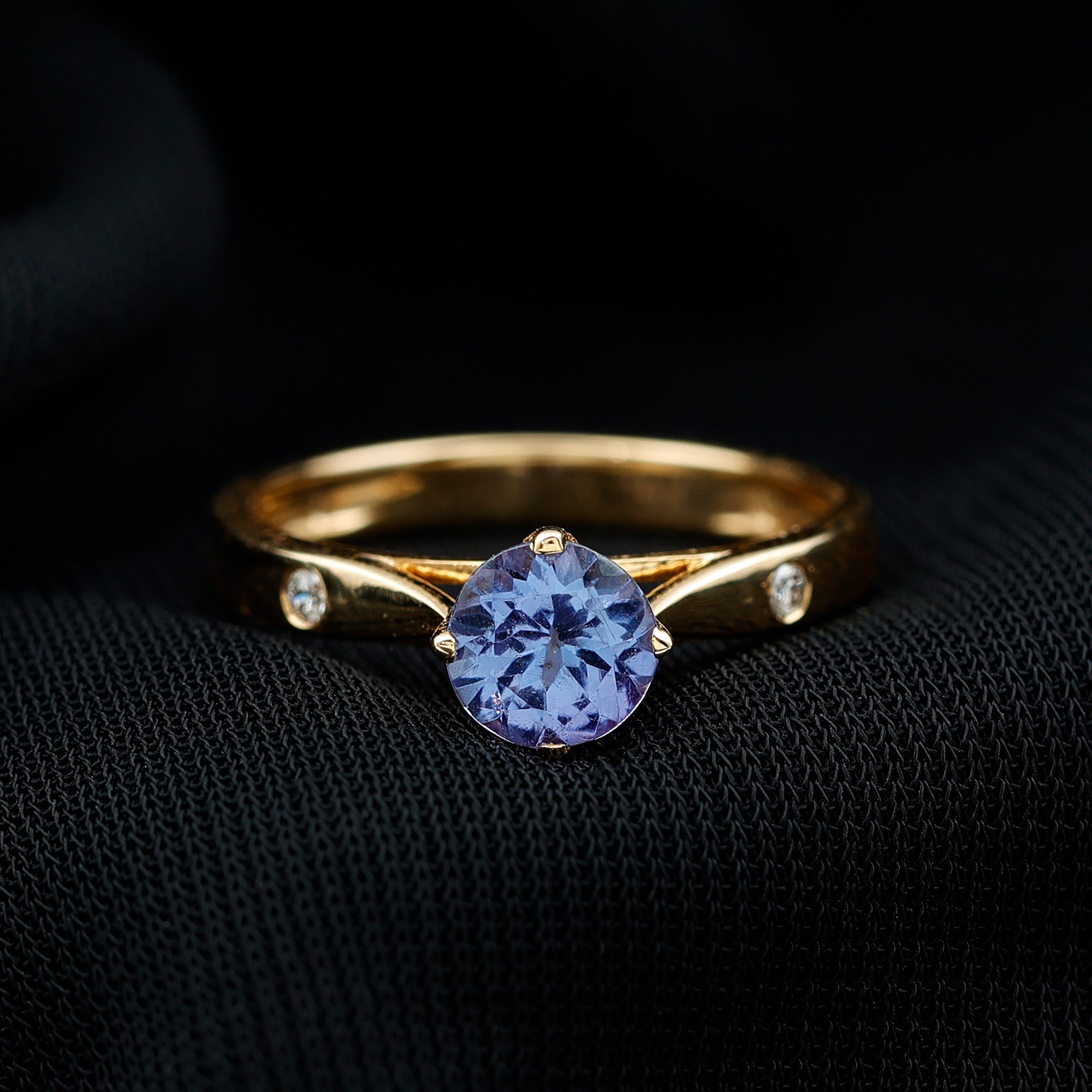 Natural Tanzanite Diamond Commitment Ring for Women AAA - Rosec Jewels