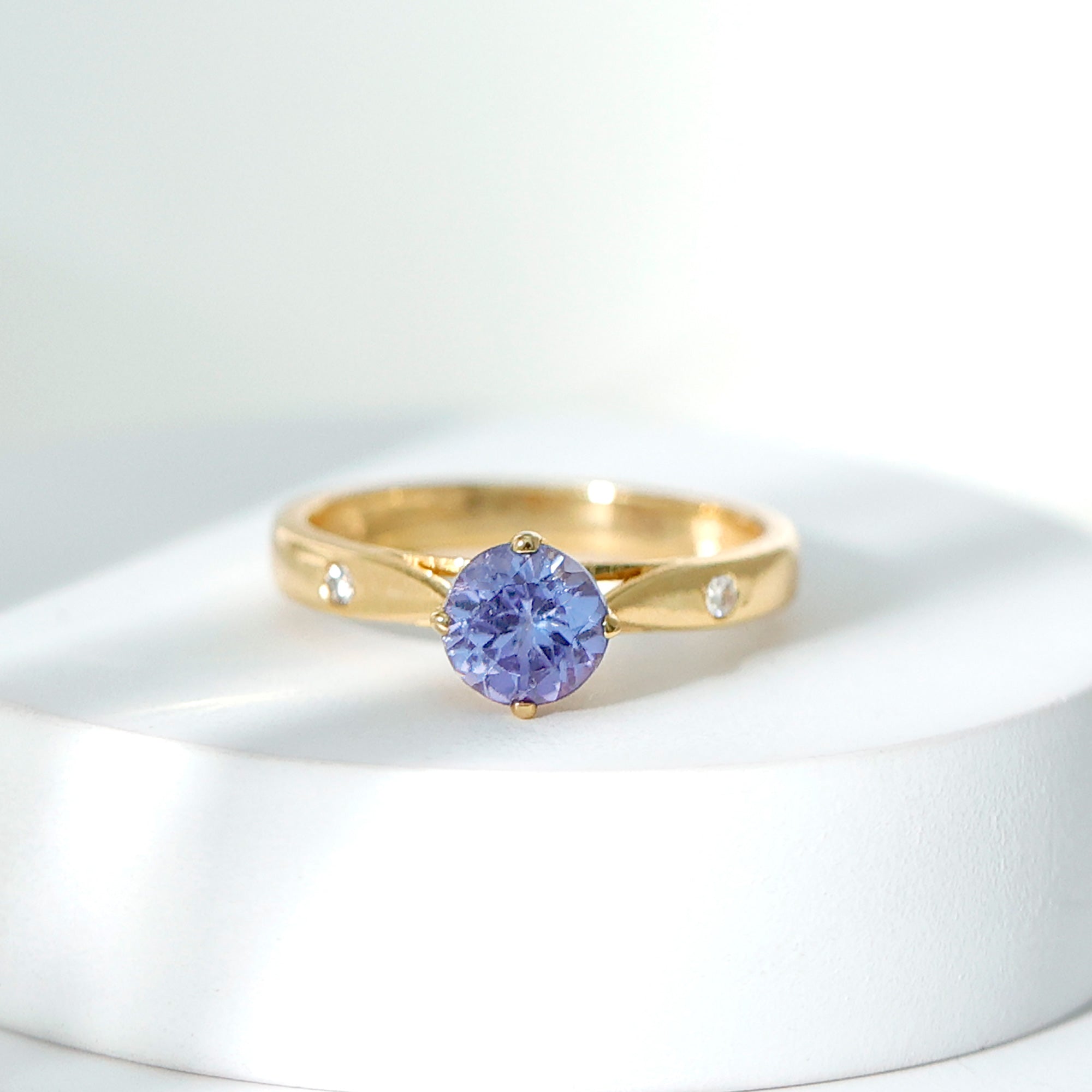 Natural Tanzanite Diamond Commitment Ring for Women AAA - Rosec Jewels