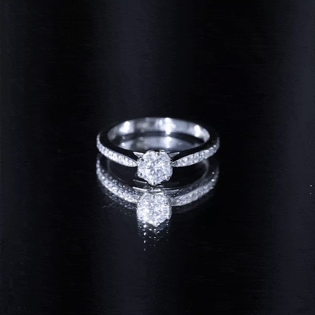 Lotus Basket Set Moissanite Solitaire Engagement Ring for Women D-VS1 - Rosec Jewels