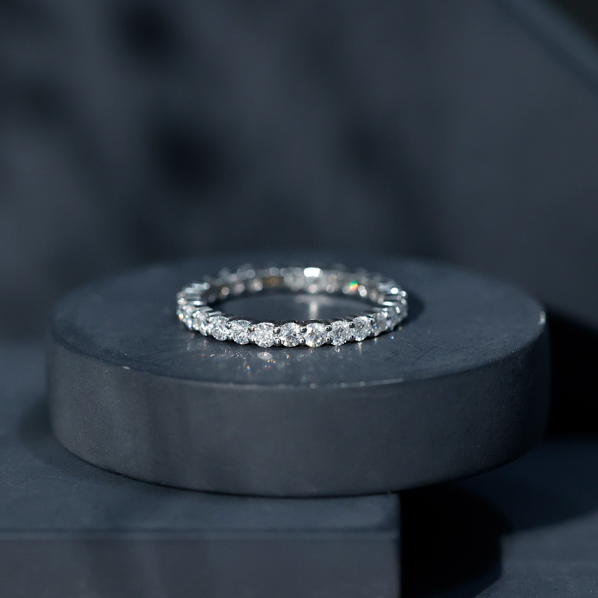Prong Set Moissanite Eternity Wedding Band Ring for Women D-VS1 - Rosec Jewels