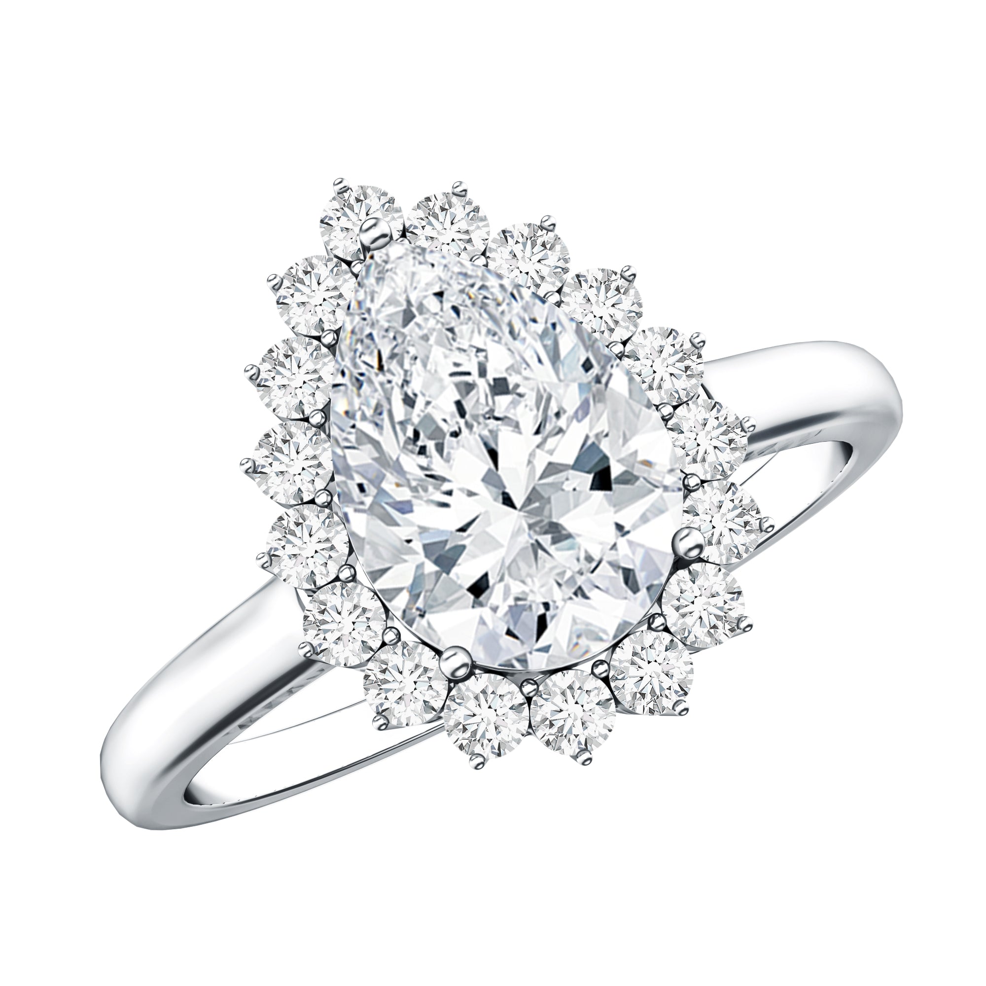 Certified Pear Cut Engagement Ring With Moissanite D-VS1 - Rosec Jewels