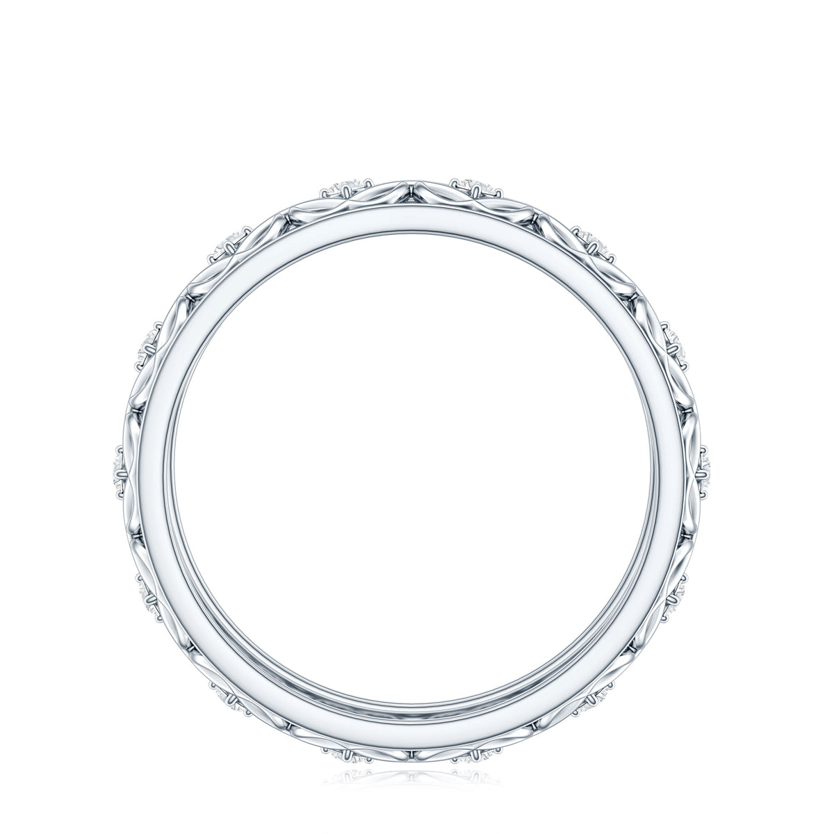 Moissanite Celtic Knot Wedding Band Ring D-VS1 - Rosec Jewels