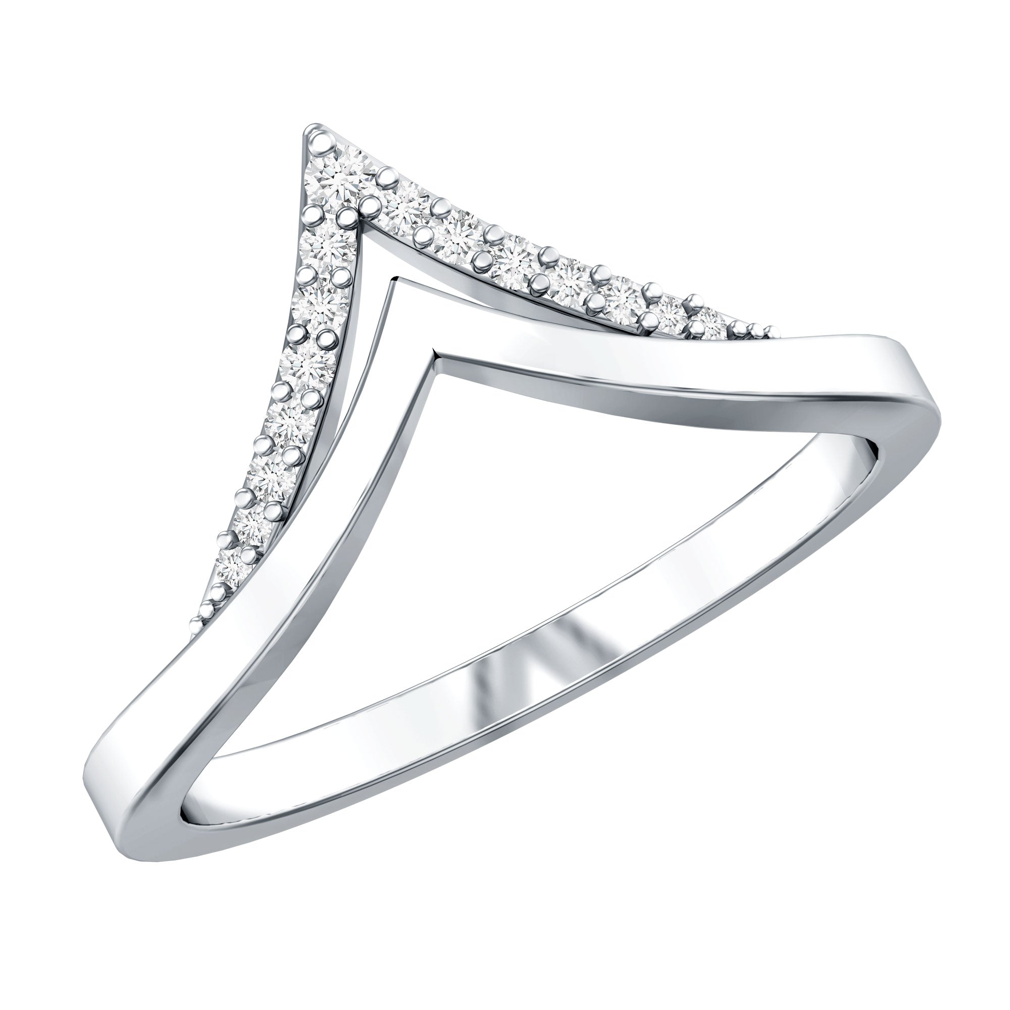 Certified Moissanite Chevron Enhancer Ring