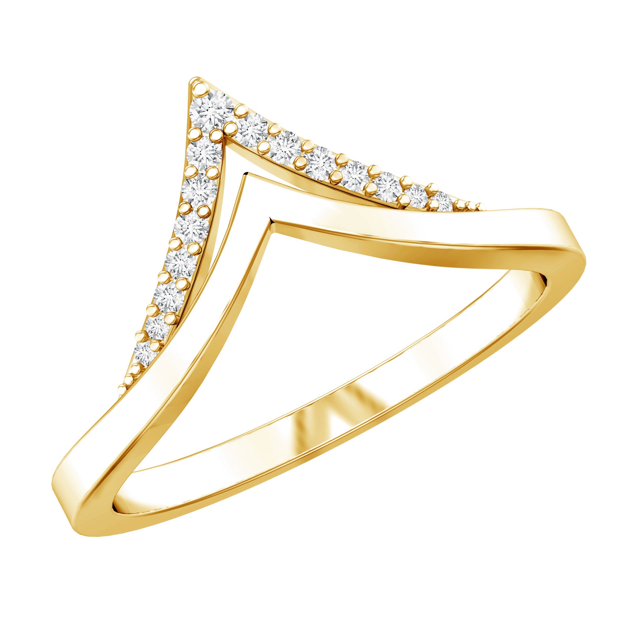Certified Moissanite Chevron Enhancer Ring D-VS1 - Rosec Jewels