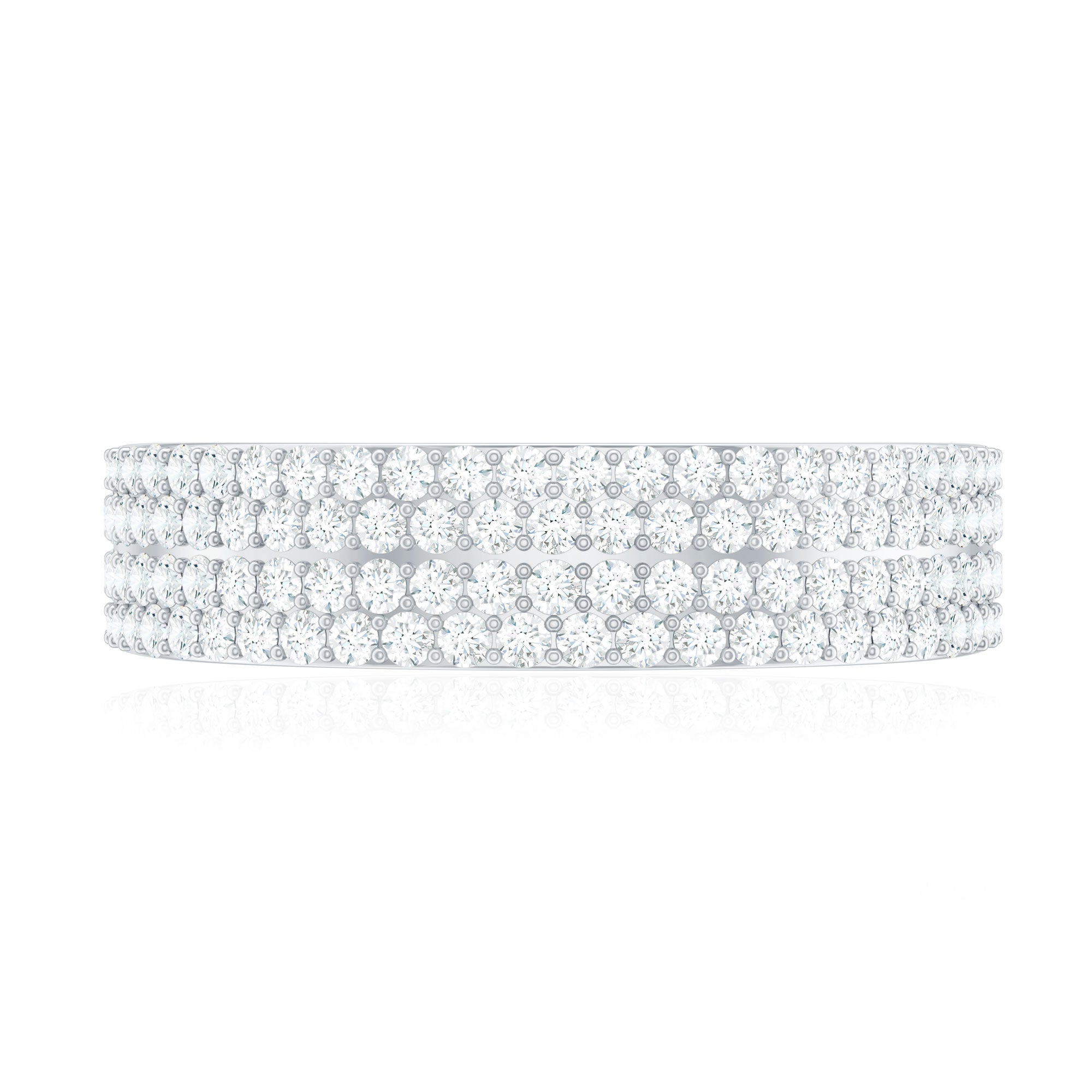 Thick Moissanite Half Eternity Wedding Band D-VS1 - Rosec Jewels