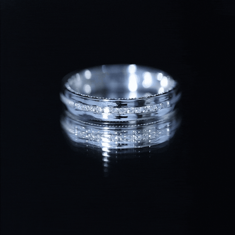 Brilliant Cut Moissanite Wedding Band D-VS1 - Rosec Jewels