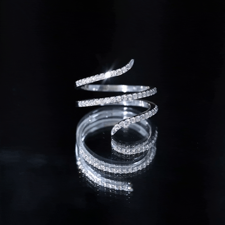 Certified Diamond Spiral Ring For Women Natural - ( HI-SI ) - Rosec Jewels