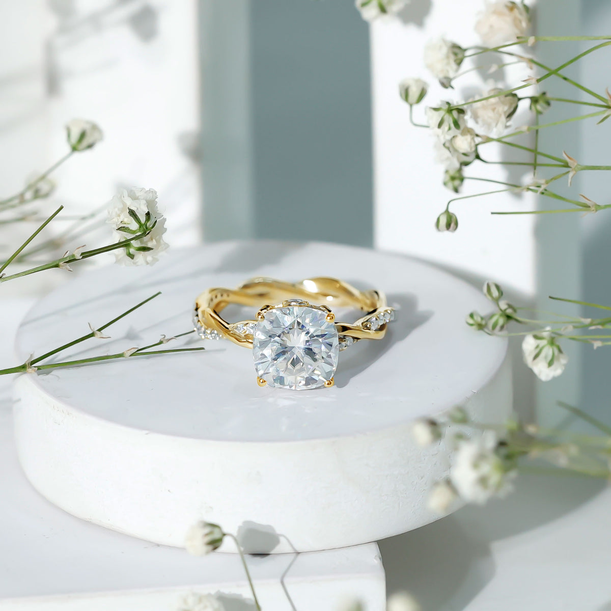 IGI Graded 3 Carat Solitaire Lab Grown Diamond Braided Engagement Ring Lab - ( E-VS1 ) - Rosec Jewels
