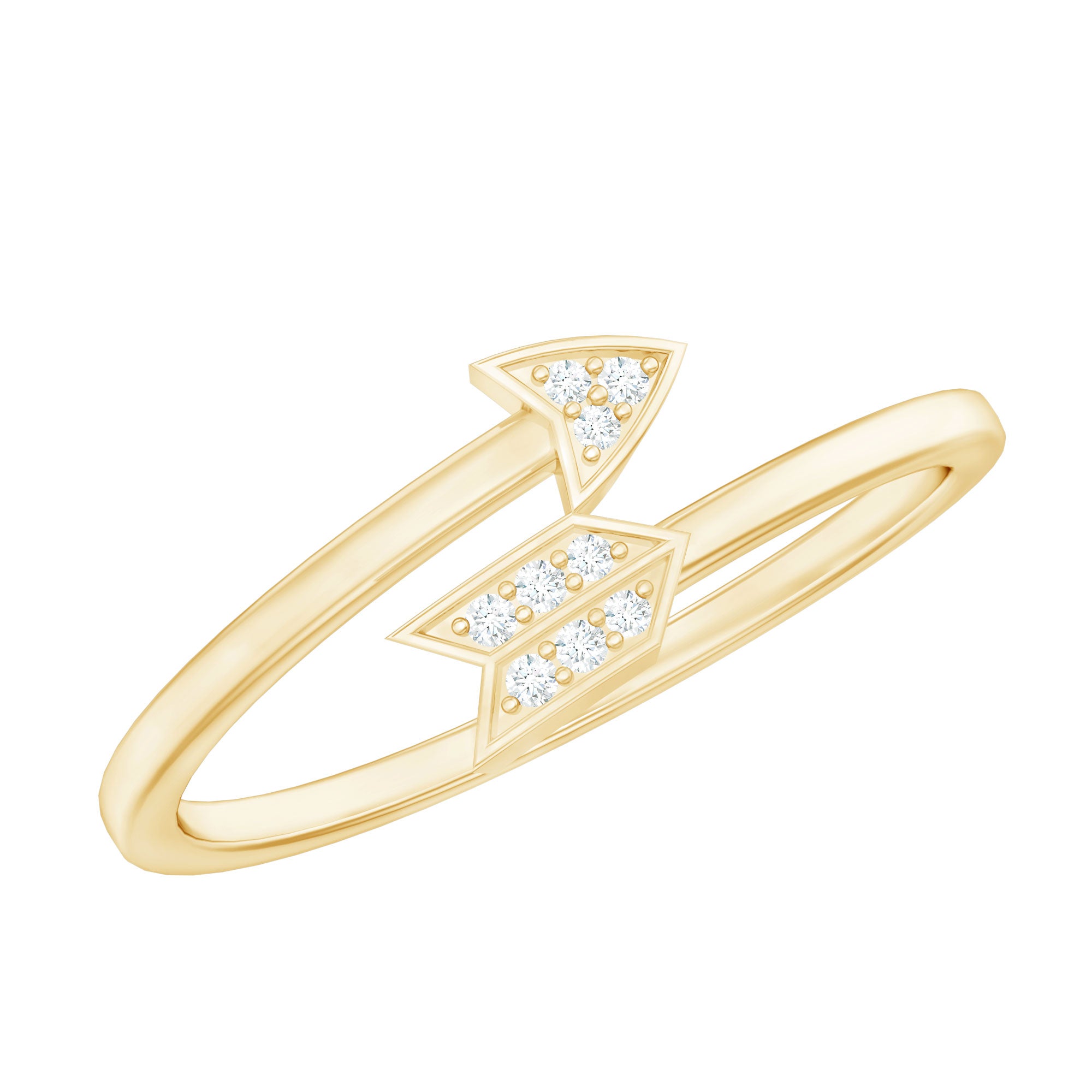 Natural Diamond Arrow Promise Ring for Her Natural - ( HI-SI ) - Rosec Jewels