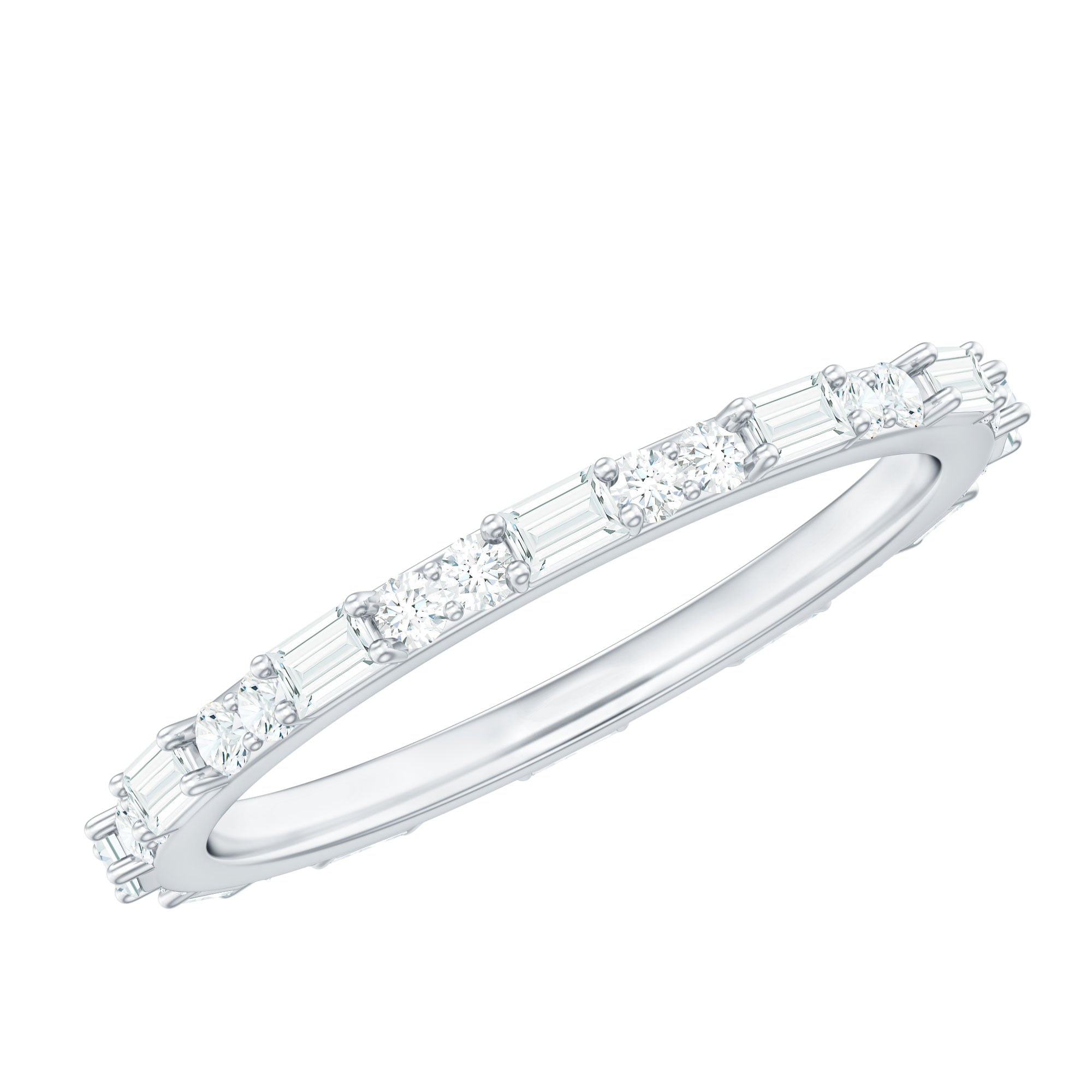 Certified Genuine Diamond Full Eternity Stackable Ring Natural - ( HI-SI ) - Rosec Jewels