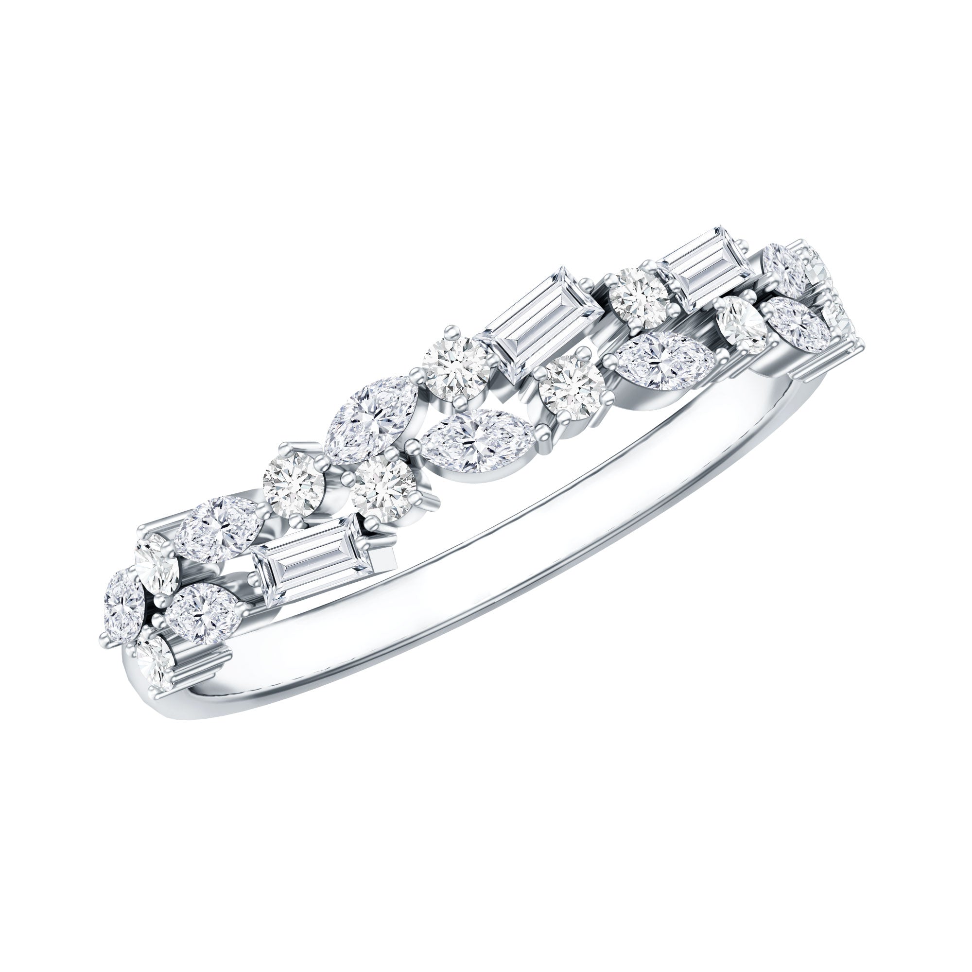 Real Diamond Half Eternity Band Ring Natural - ( HI-SI ) - Rosec Jewels