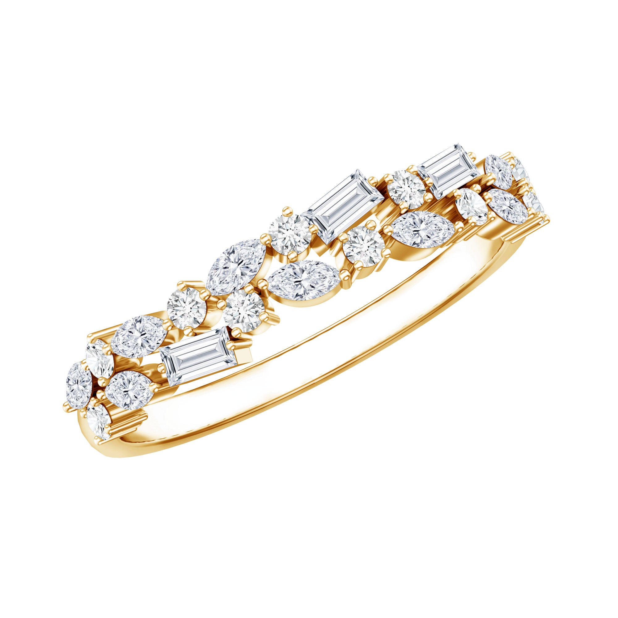 Real Diamond Half Eternity Band Ring Natural - ( HI-SI ) - Rosec Jewels