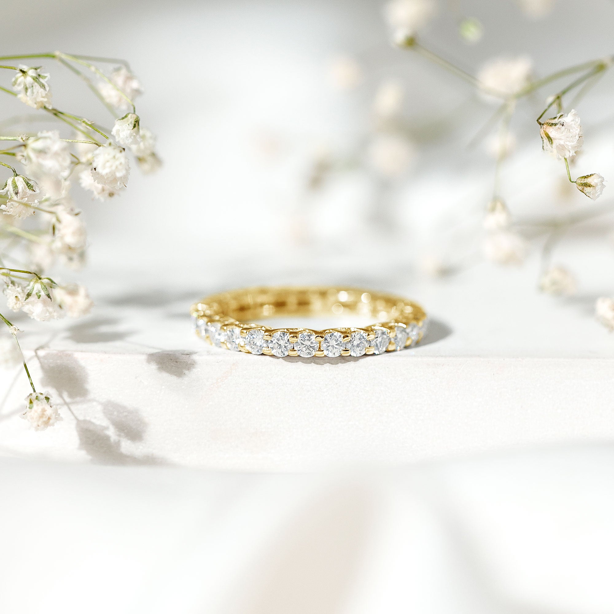 Certified Trellis Set Cubic Zirconia Eternity Wedding Band Ring AAAA - Rosec Jewels