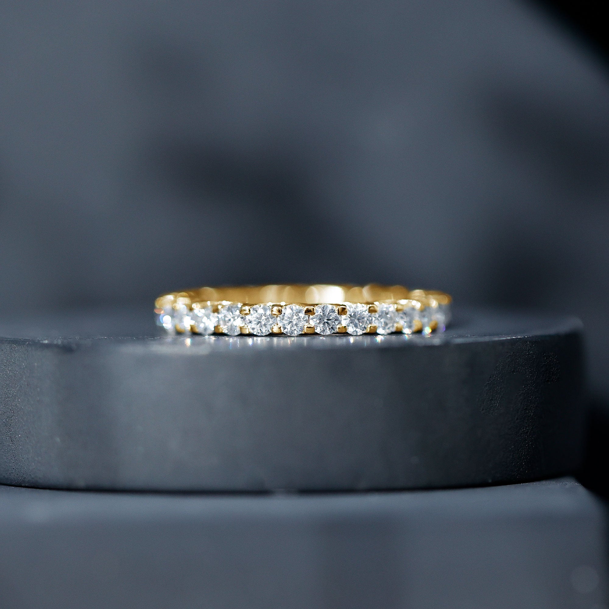 Certified Trellis Set Cubic Zirconia Eternity Wedding Band Ring AAAA - Rosec Jewels