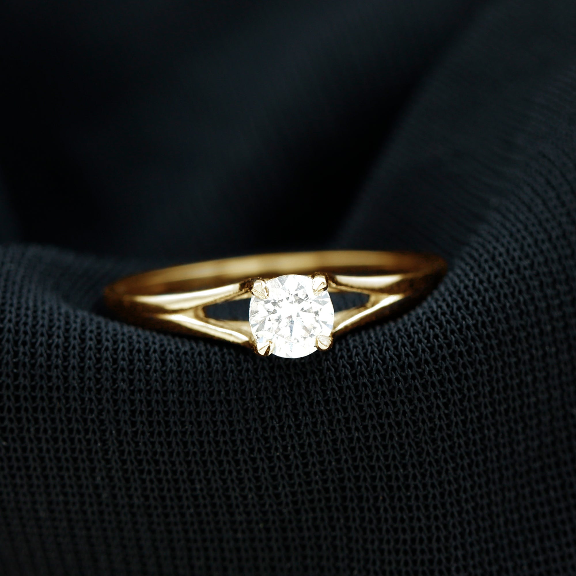 Certified Diamond Solitaire Ring in Claw Setting Natural - ( HI-SI ) - Rosec Jewels