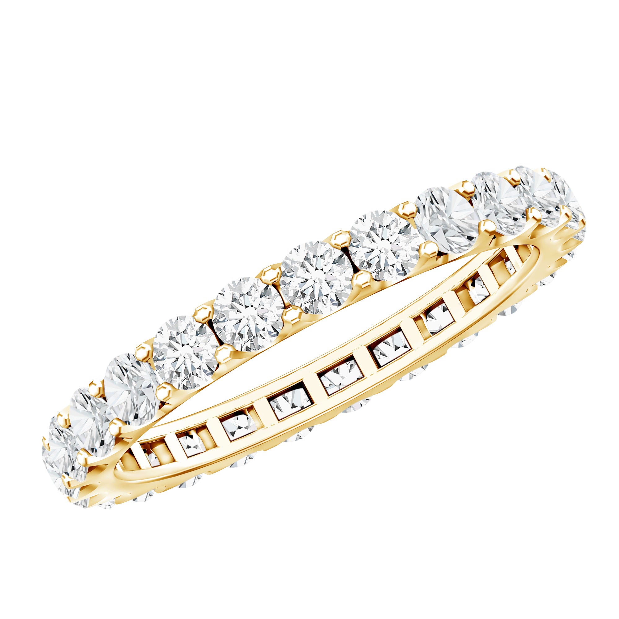 Brilliant Cut Round Moissanite Eternity Anniversary Band D-VS1 - Rosec Jewels