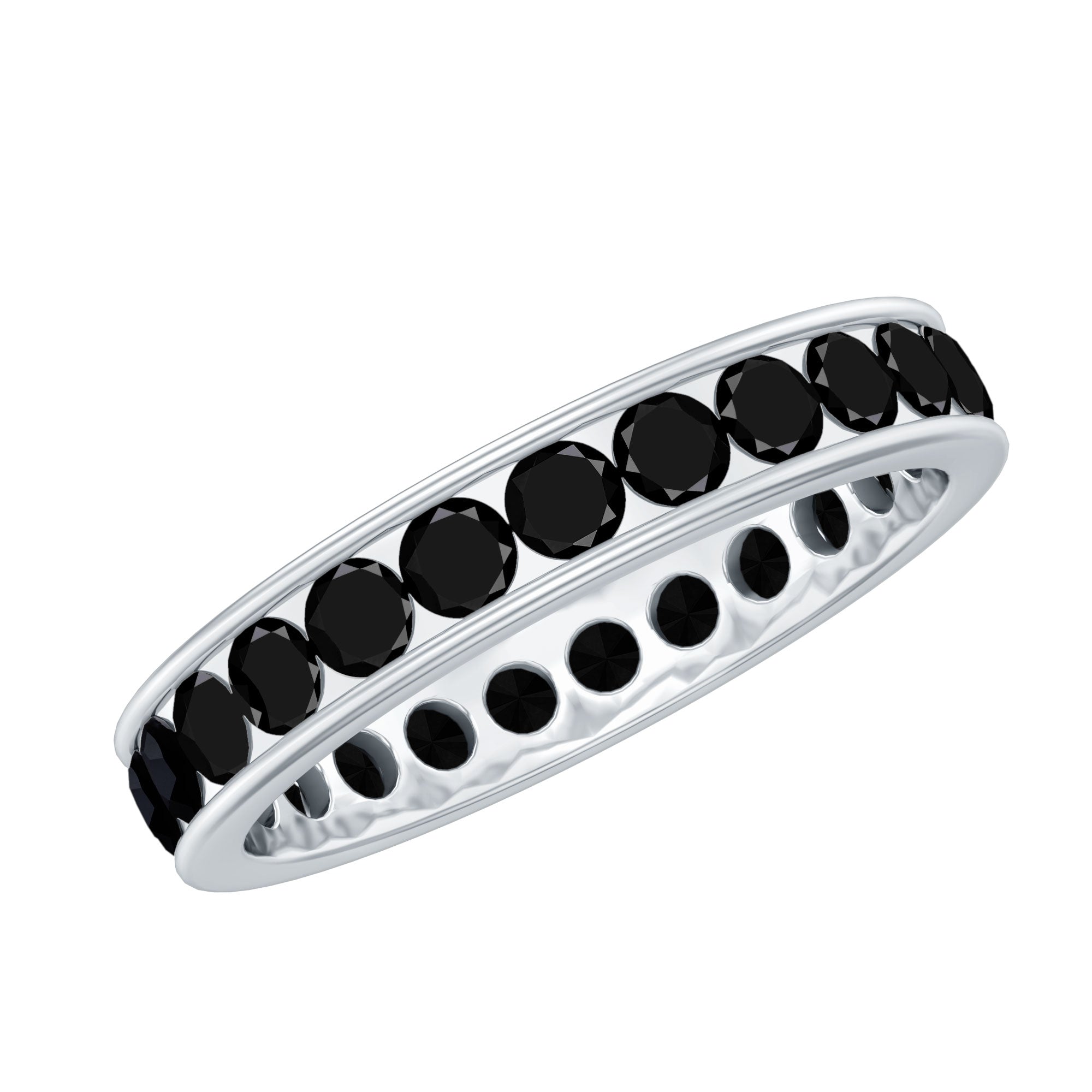 2.75 CT Channel Set Black Spinel Eternity Ring