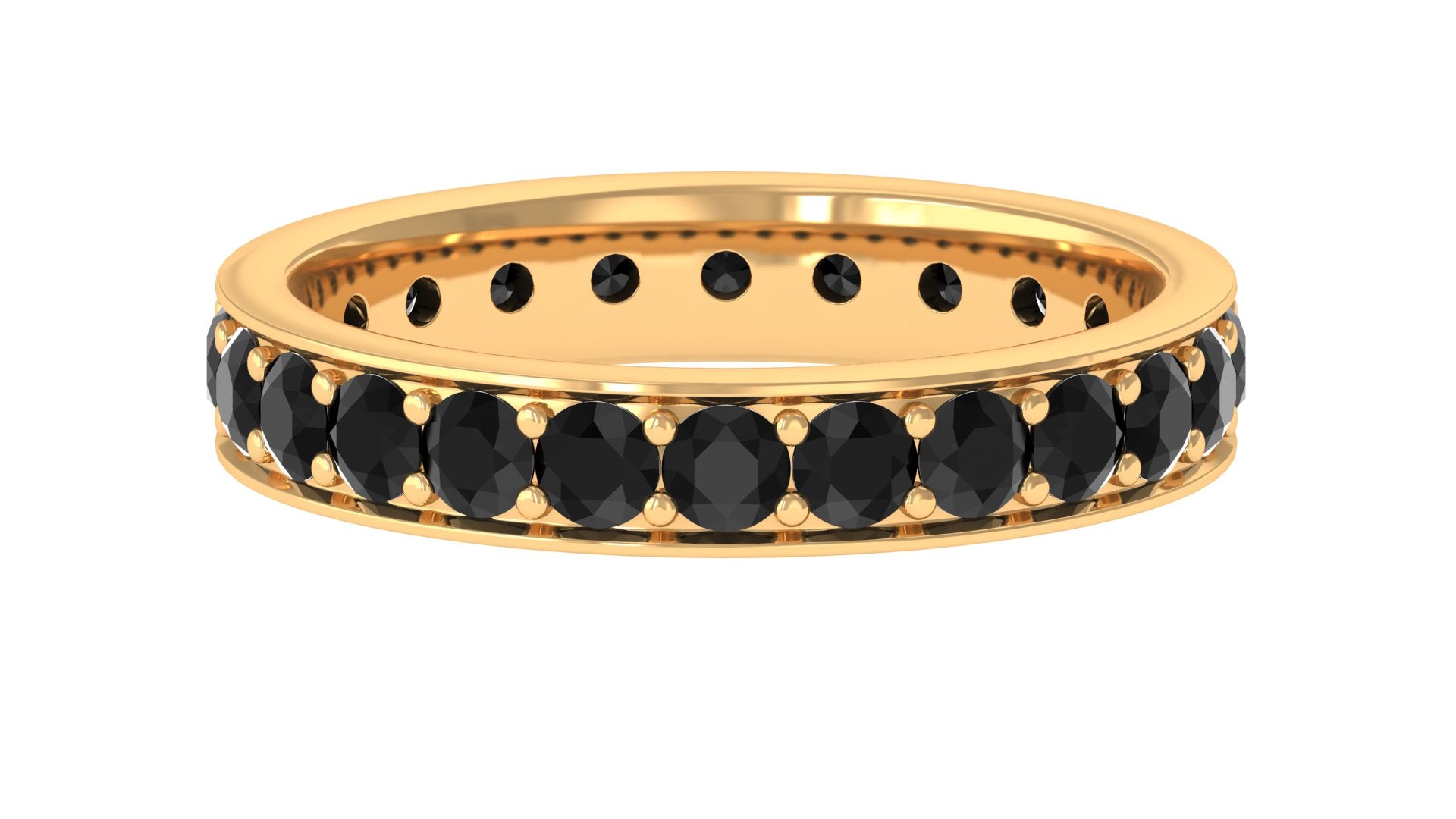 Rosec Jewels-2.25 CT Black Spinel Eternity Band Ring