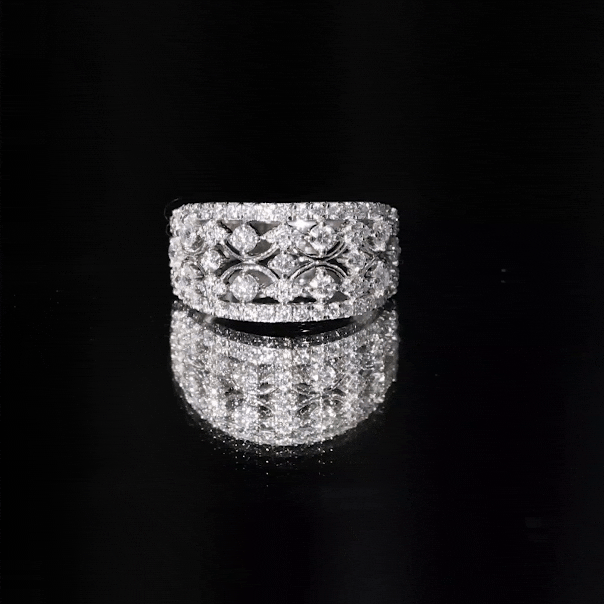 Certified Moissanite Vintage Wedding Band Ring D-VS1 - Rosec Jewels