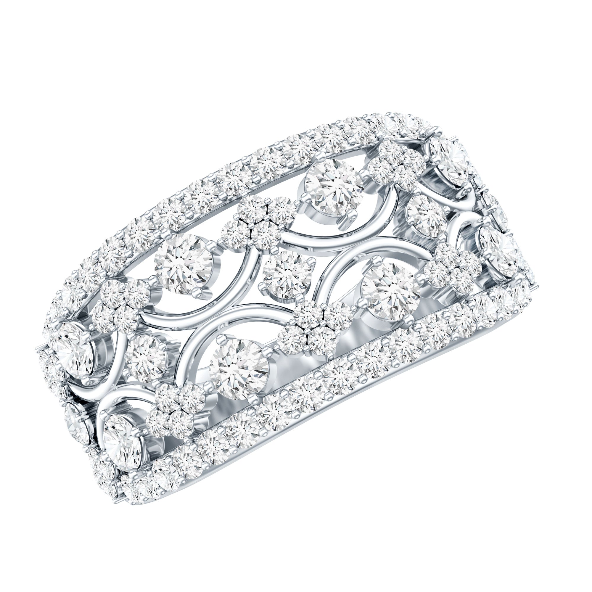Certified Moissanite Vintage Wedding Band Ring D-VS1 - Rosec Jewels
