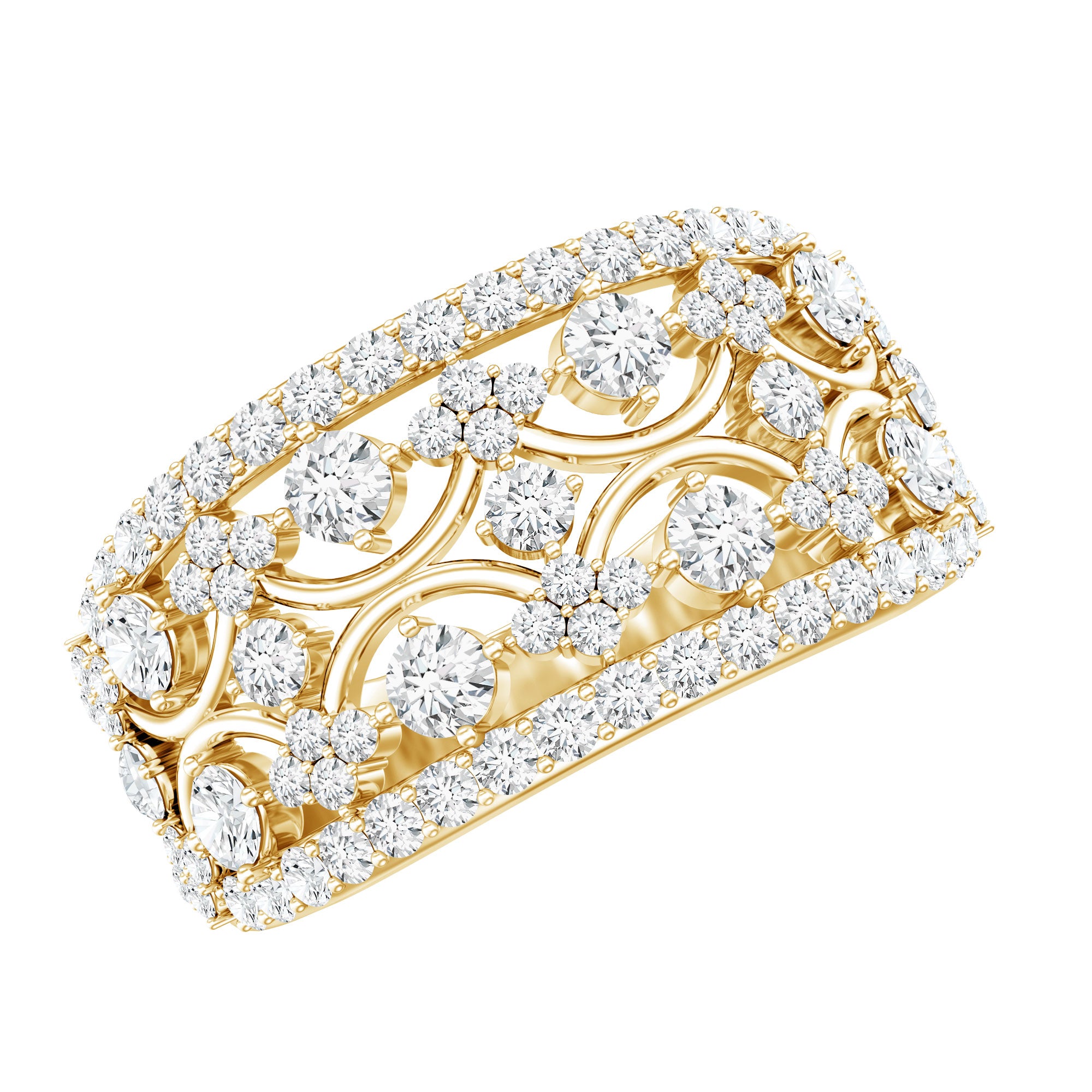 Certified Moissanite Vintage Wedding Band Ring D-VS1 - Rosec Jewels