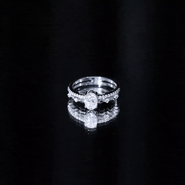 Oval Cut Moissanite Engagement Ring For Women D-VS1 - Rosec Jewels