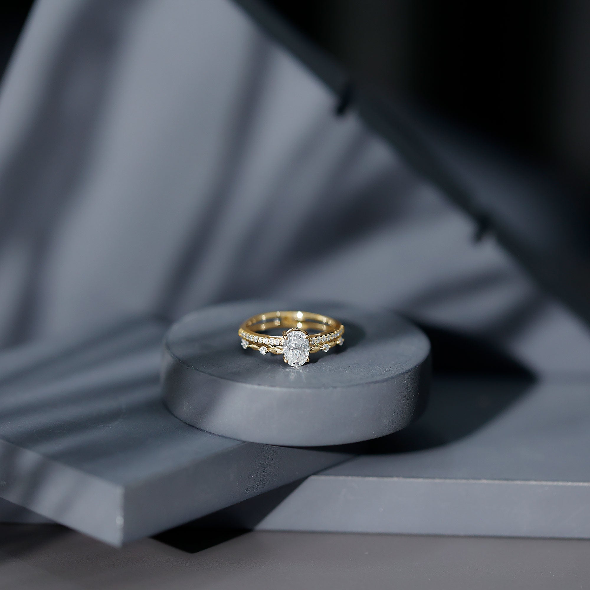 Rosec Jewels-Oval Cut Moissanite Engagement Ring For Women