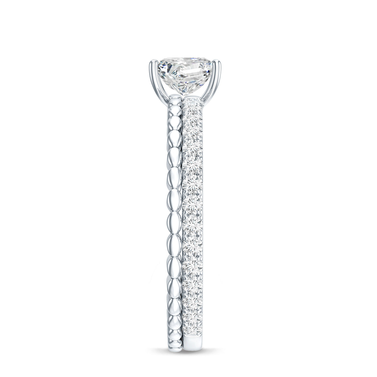 Certified Moissanite Square Cut Engagement Ring For Women D-VS1 - Rosec Jewels