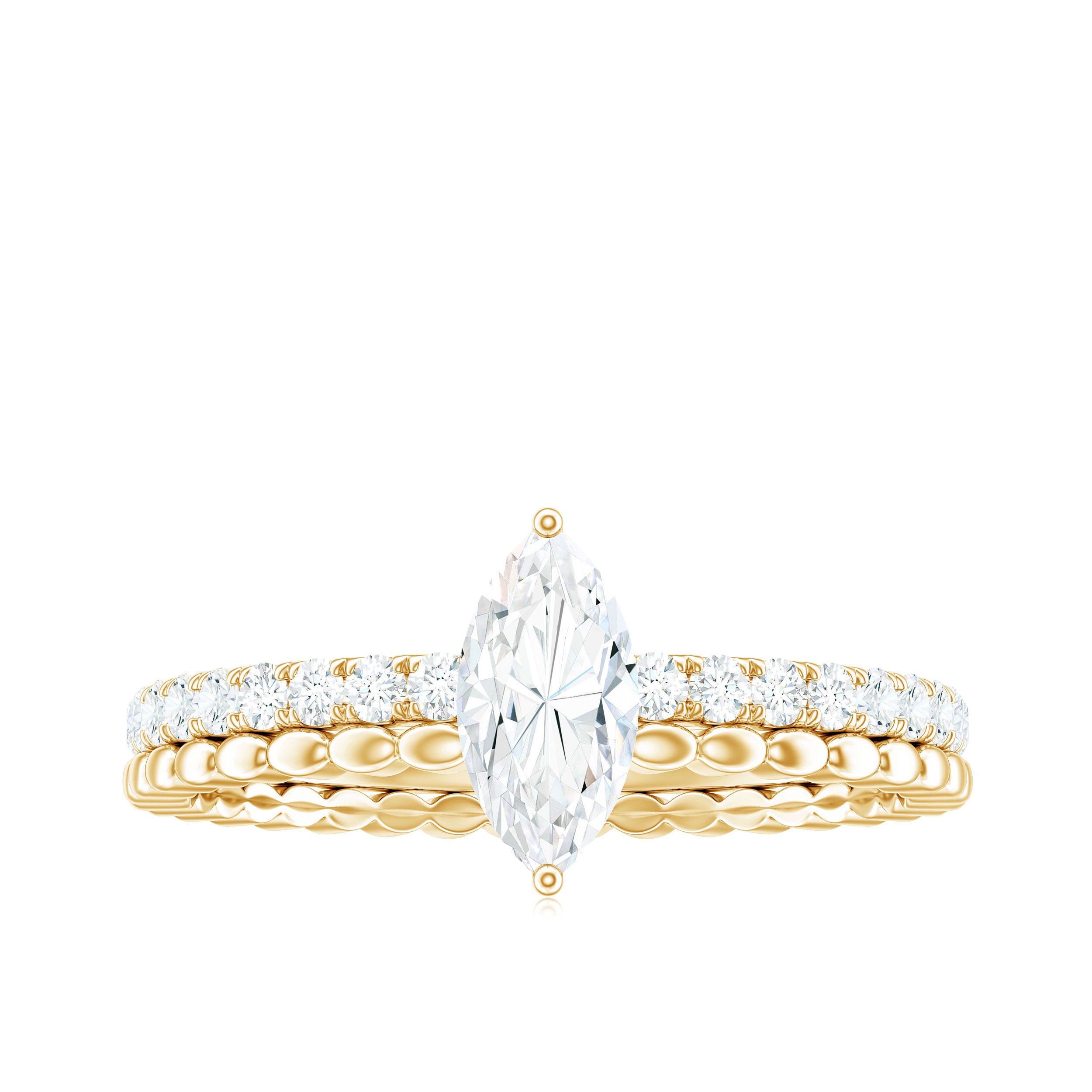 Marquise Cut Moissanite Solitaire Engagement Ring D-VS1 - Rosec Jewels