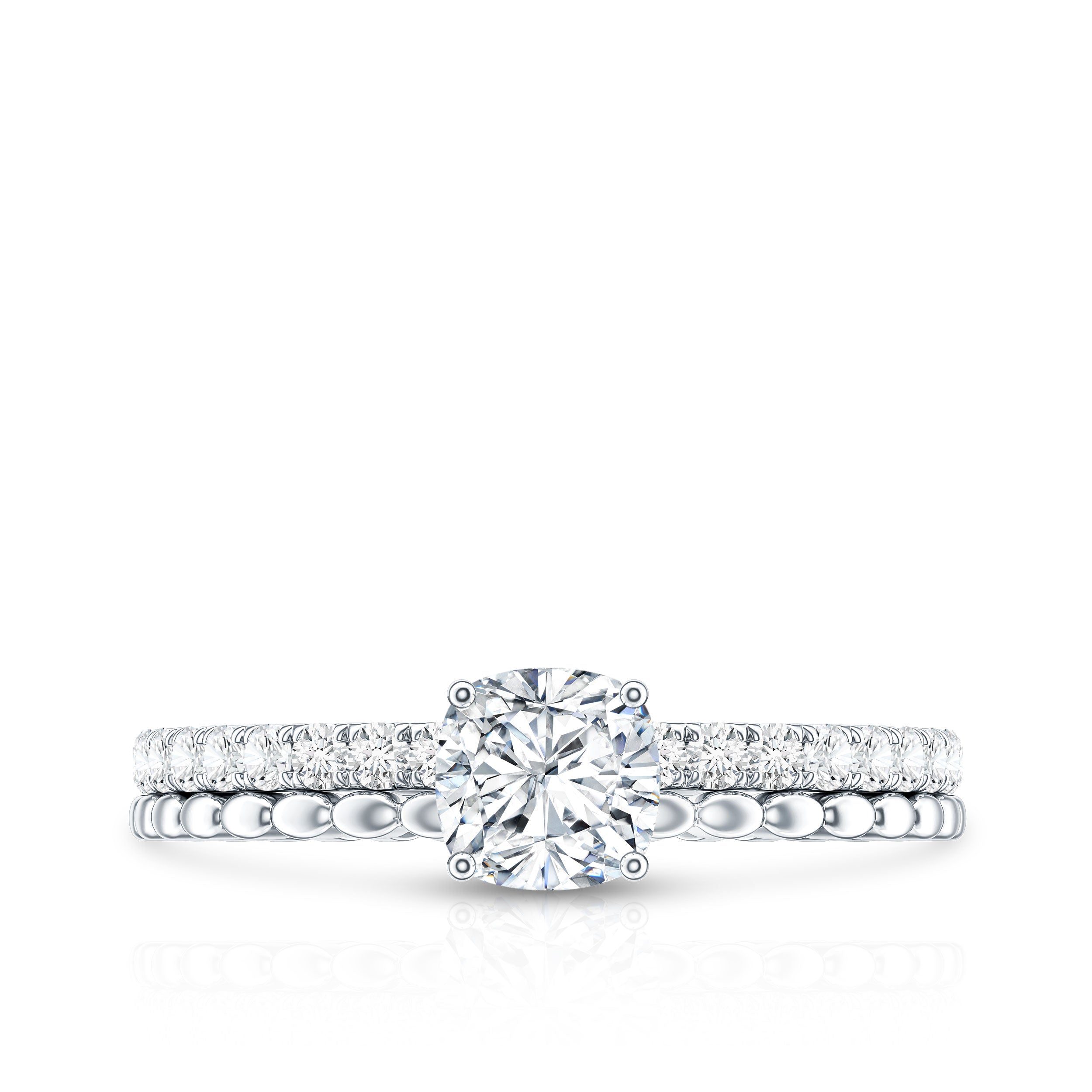 Rosec Jewels-6mm Certified Cushion Cut Moissanite Solitaire Engagement Ring