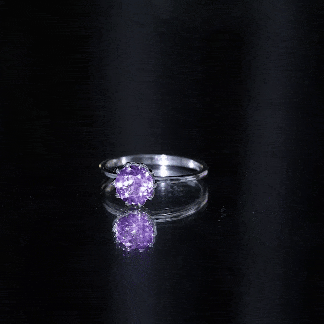 1.2 Carat Amethyst Solitaire Engagement Ring for Women AAA - Rosec Jewels