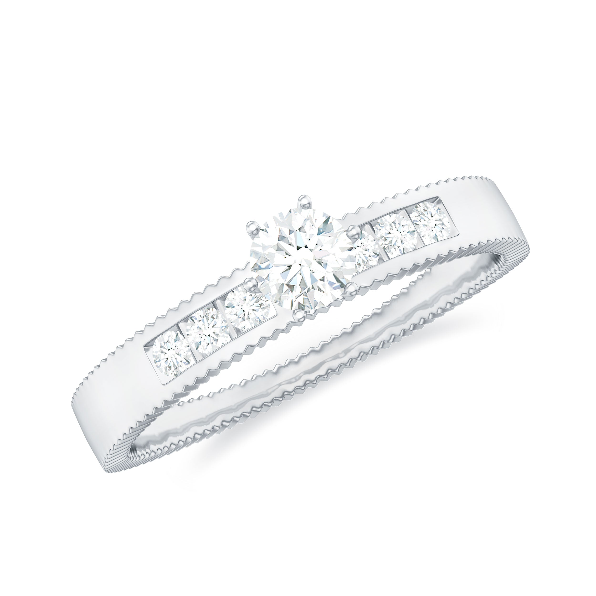 Natural Diamond Solitaire Engagement Ring for Women Natural - ( HI-SI ) - Rosec Jewels