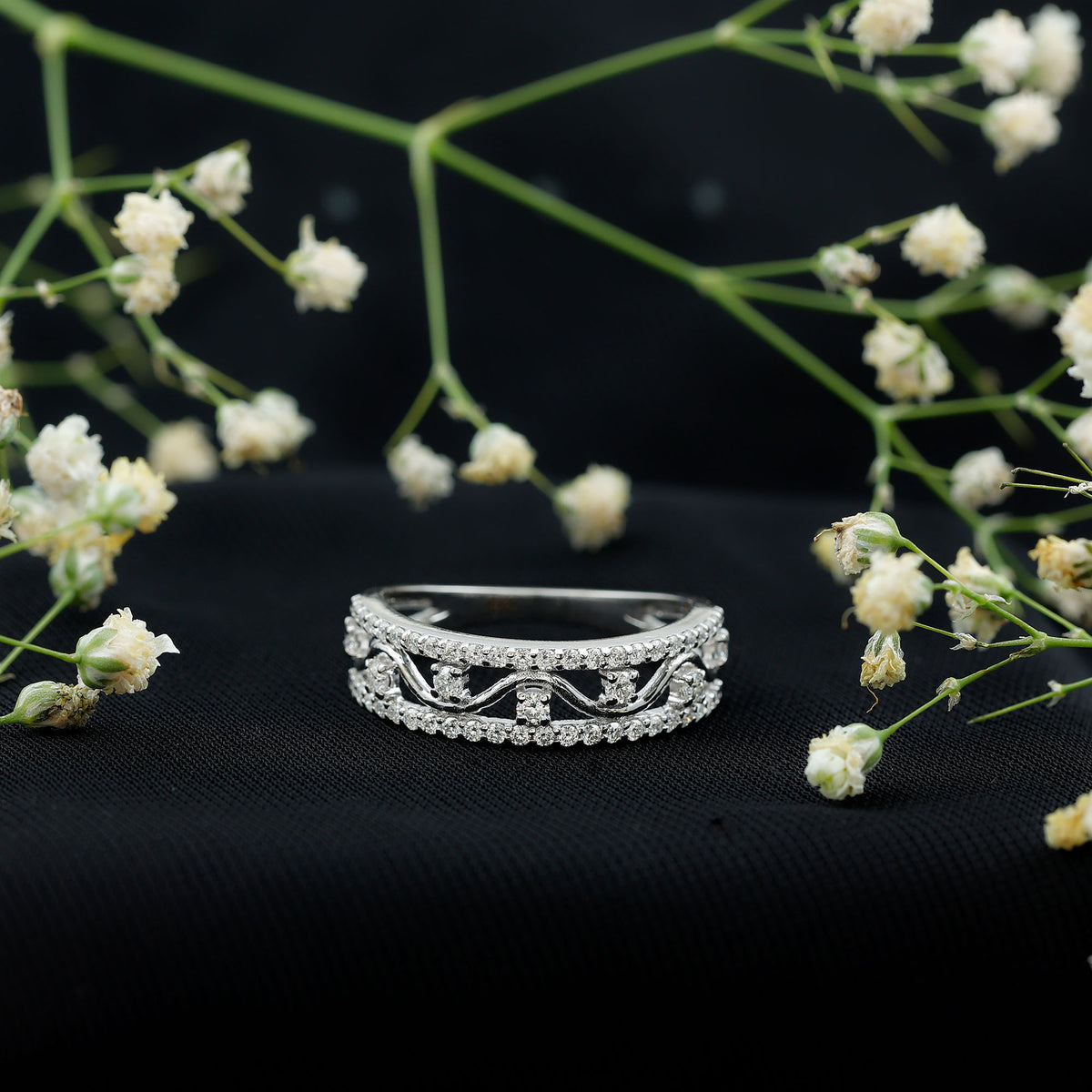 Certified Moissanite Wedding Anniversary Band for Her D-VS1 - Rosec Jewels