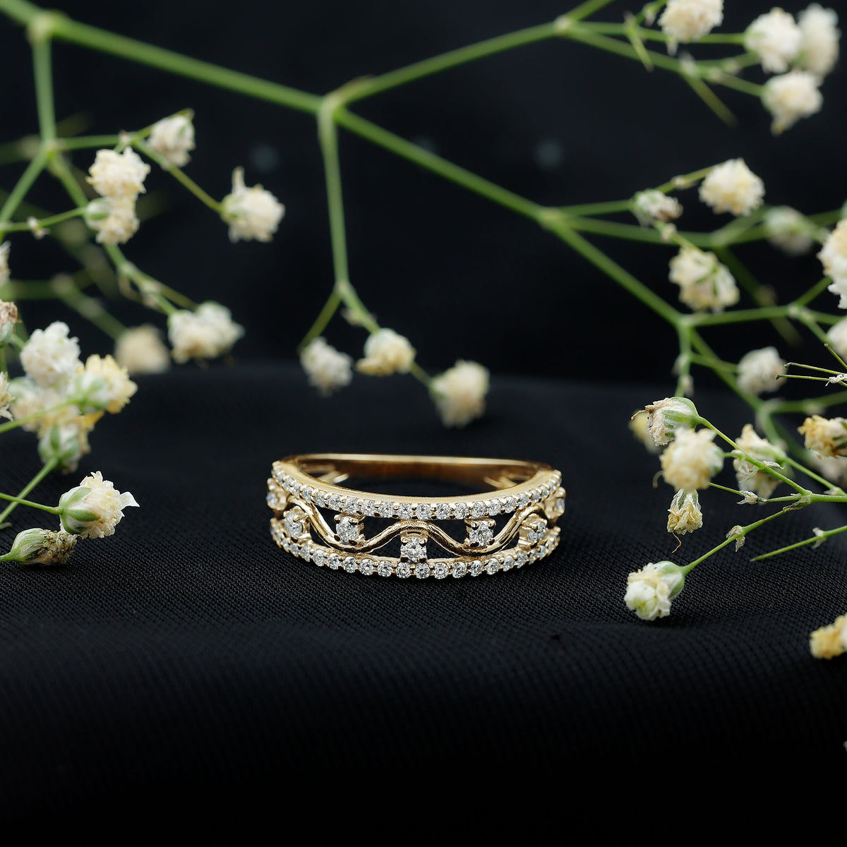 Certified Moissanite Wedding Anniversary Band for Her D-VS1 - Rosec Jewels