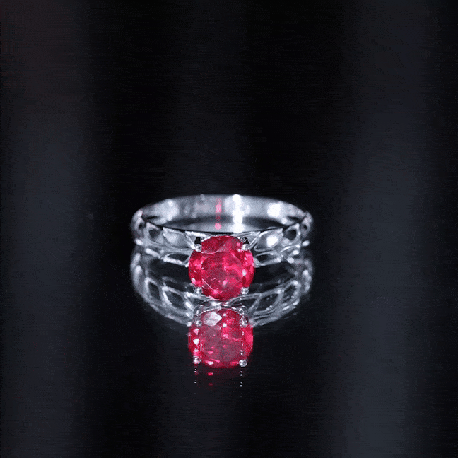 2.3 Carat Lab Created Ruby Solitaire Engagement Ring with Filigree Design AAAA - Rosec Jewels