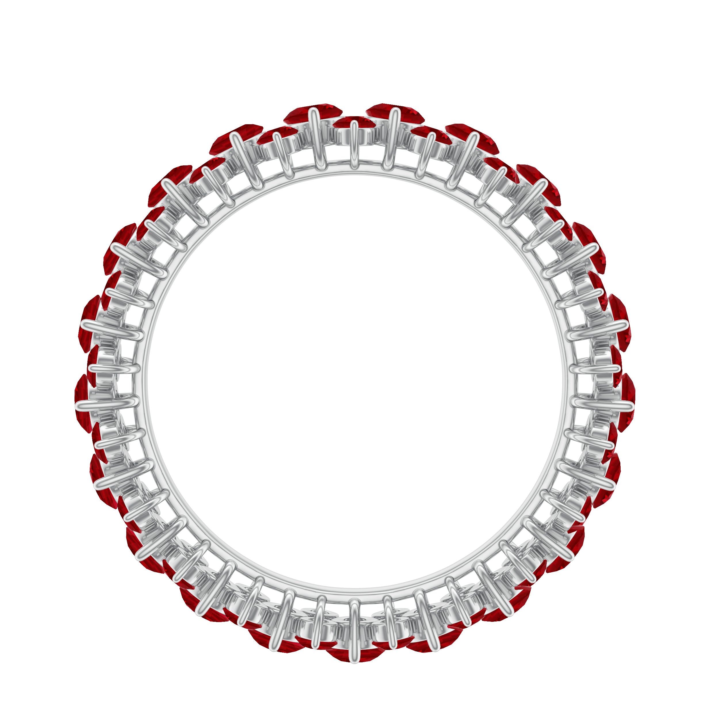Lab Created Ruby Cluster Wedding Band for Women AAAA - Rosec Jewels