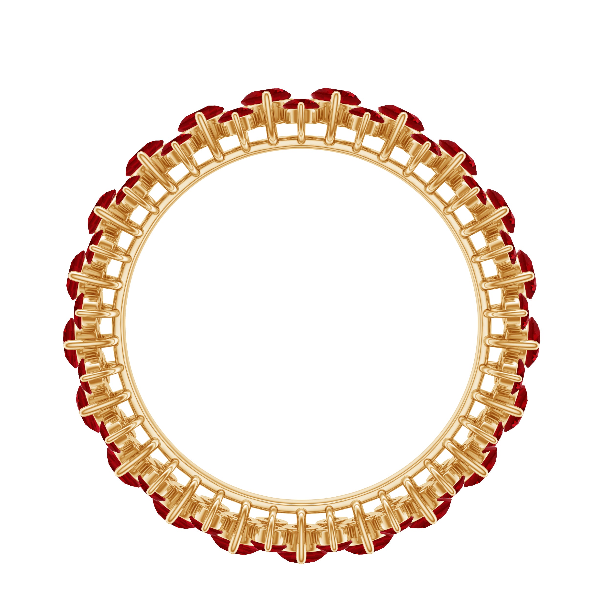 Lab Created Ruby Cluster Wedding Band for Women AAAA - Rosec Jewels