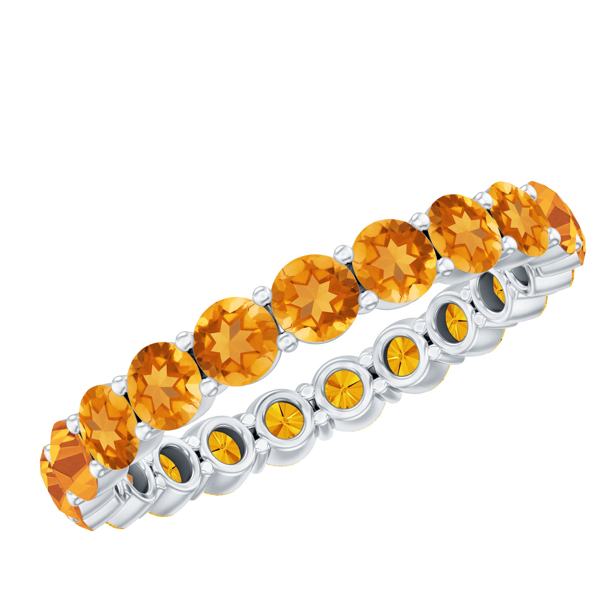 Genuine Citrine Full Eternity Band for Women AAA - Rosec Jewels