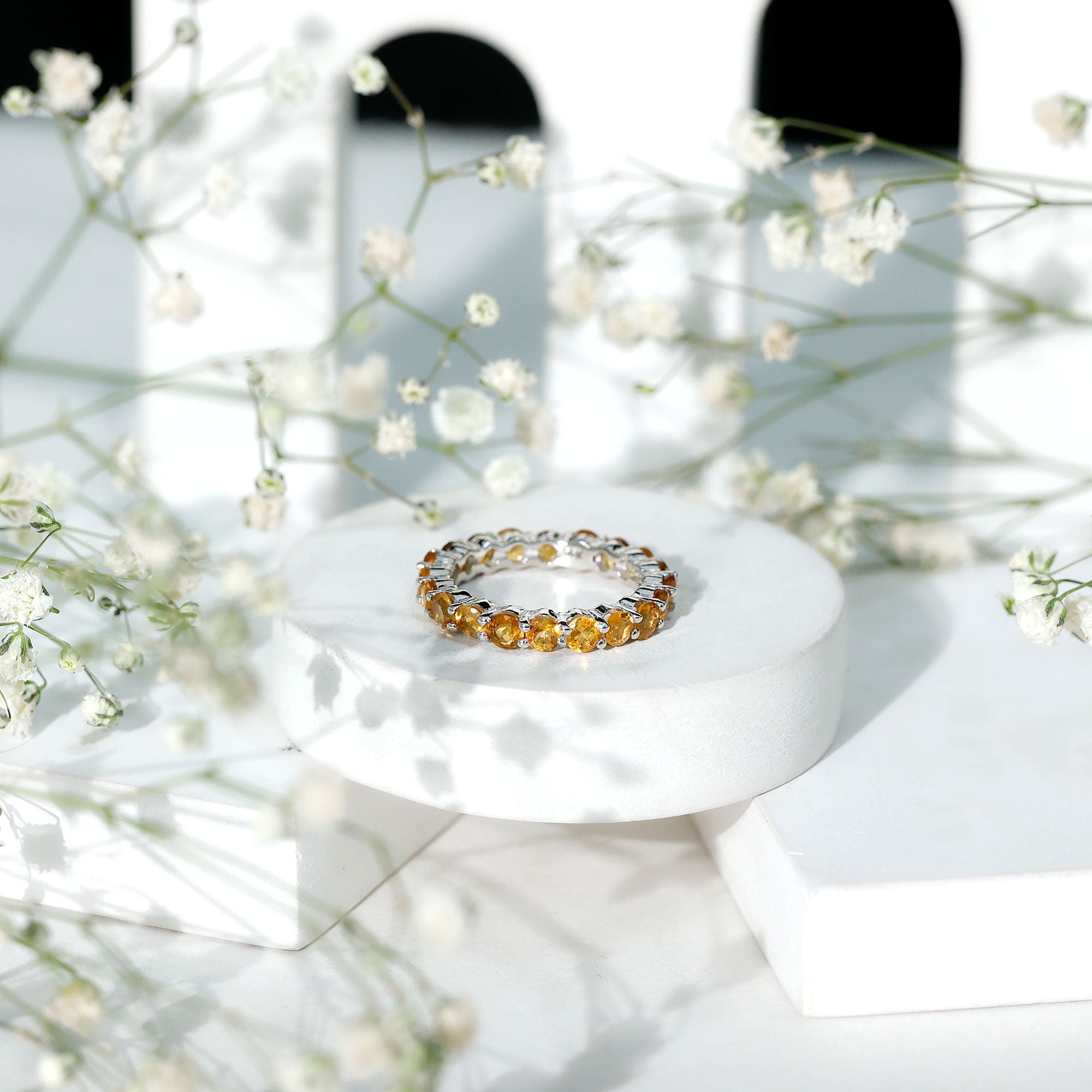 Genuine Citrine Full Eternity Band for Women AAA - Rosec Jewels