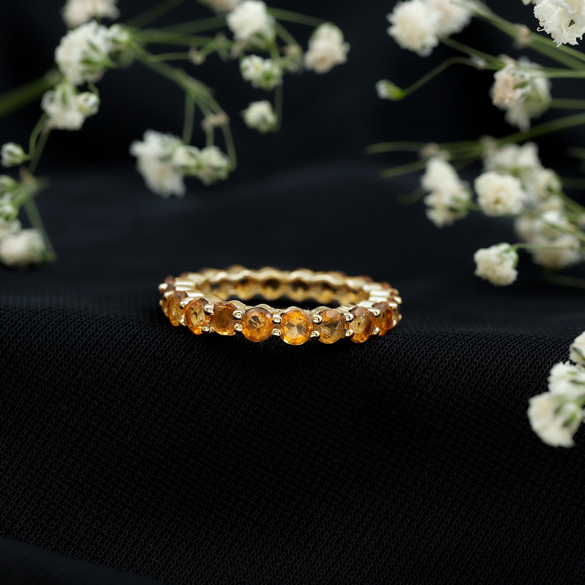 Genuine Citrine Full Eternity Band for Women AAA - Rosec Jewels