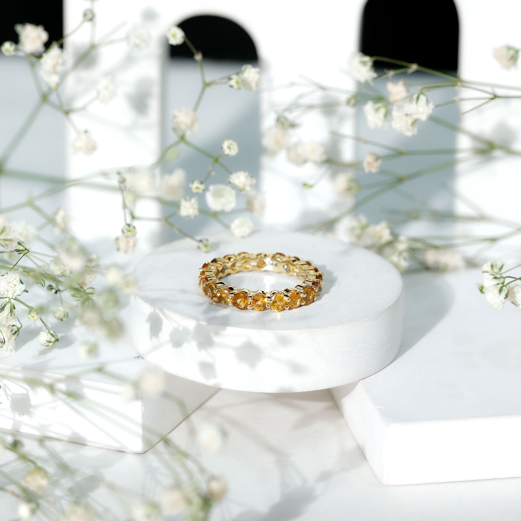 Genuine Citrine Full Eternity Band for Women AAA - Rosec Jewels