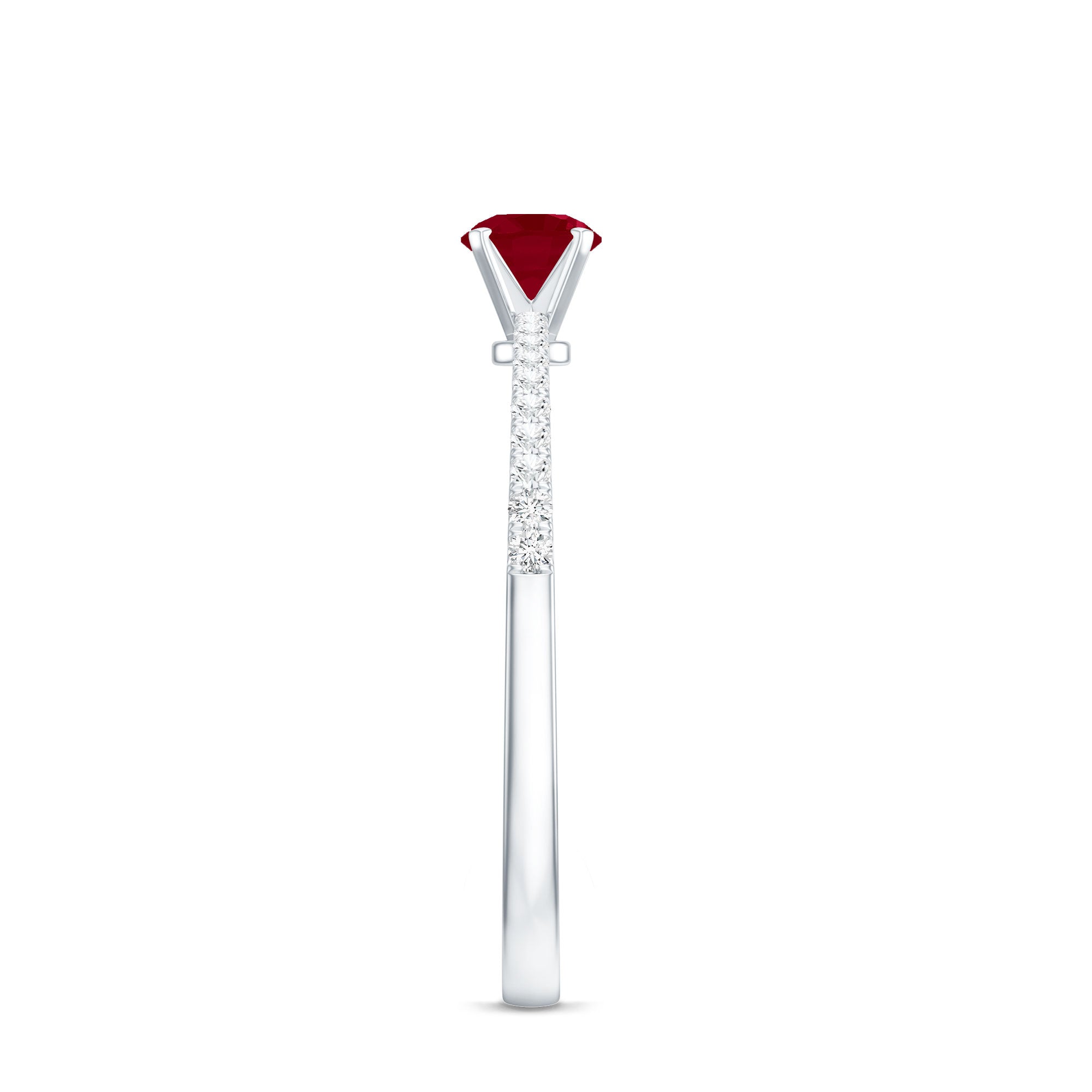 Natural 0.6 Carat Ruby Promise Ring with Diamond AAA - Rosec Jewels