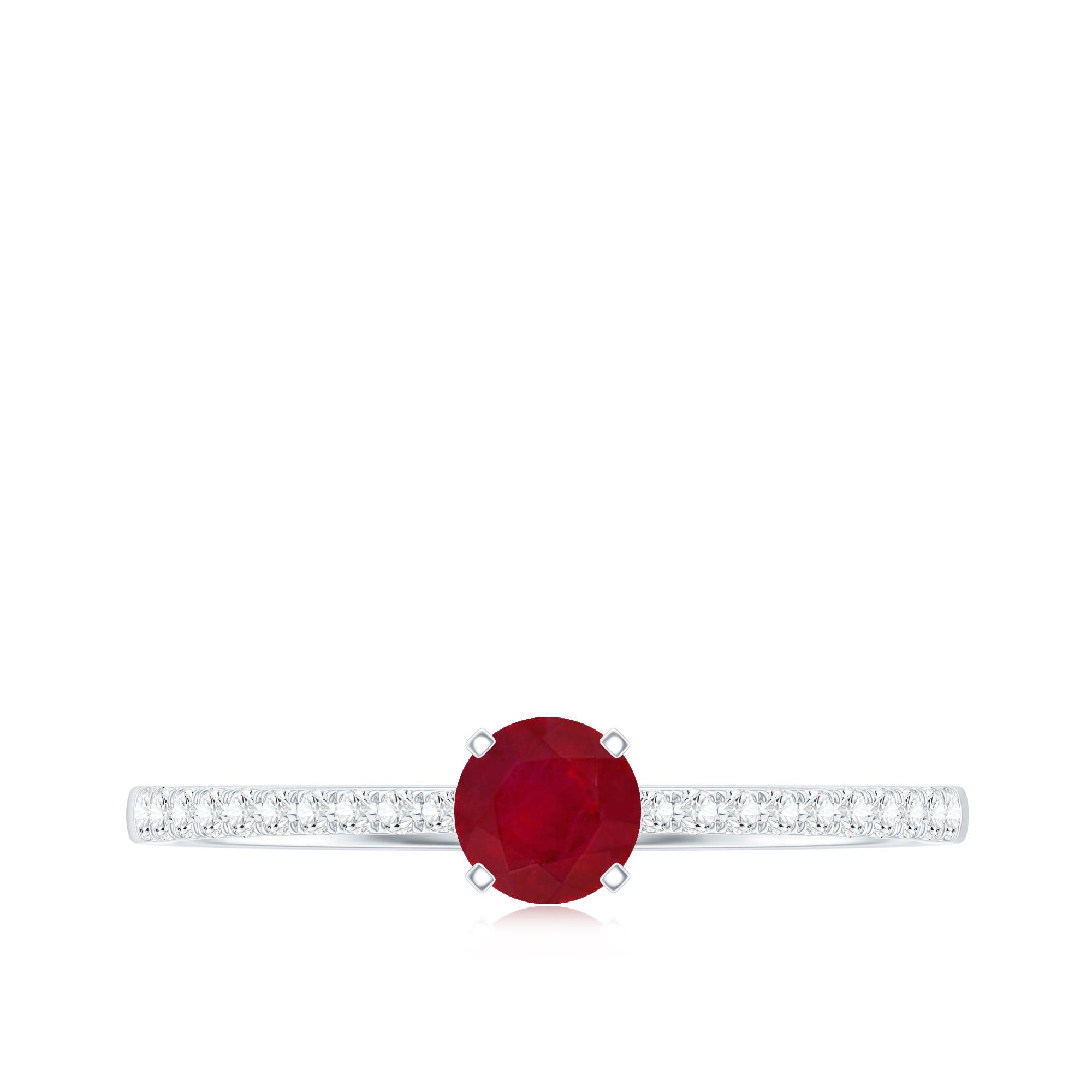 Natural 0.6 Carat Ruby Promise Ring with Diamond AAA - Rosec Jewels