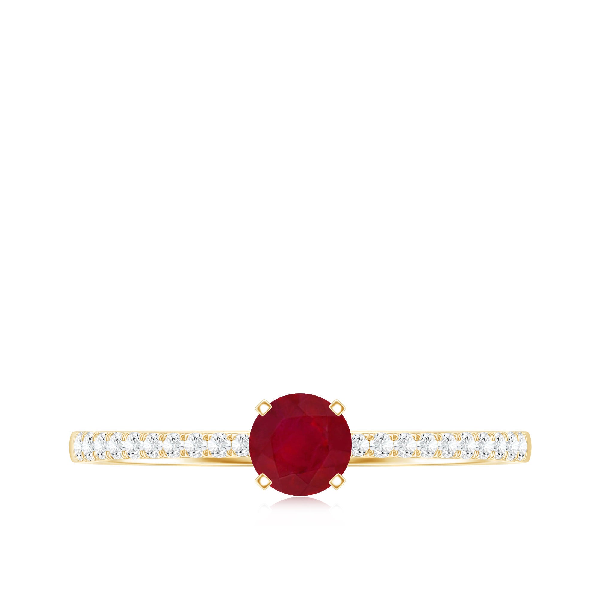 Natural 0.6 Carat Ruby Promise Ring with Diamond AAA - Rosec Jewels
