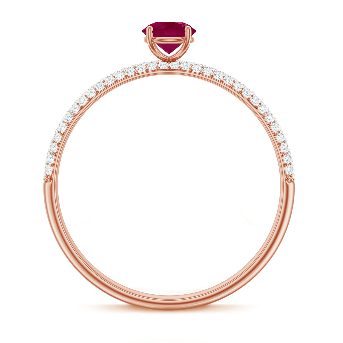 Natural Ruby Diamond Engagement Ring for Women AAA - Rosec Jewels